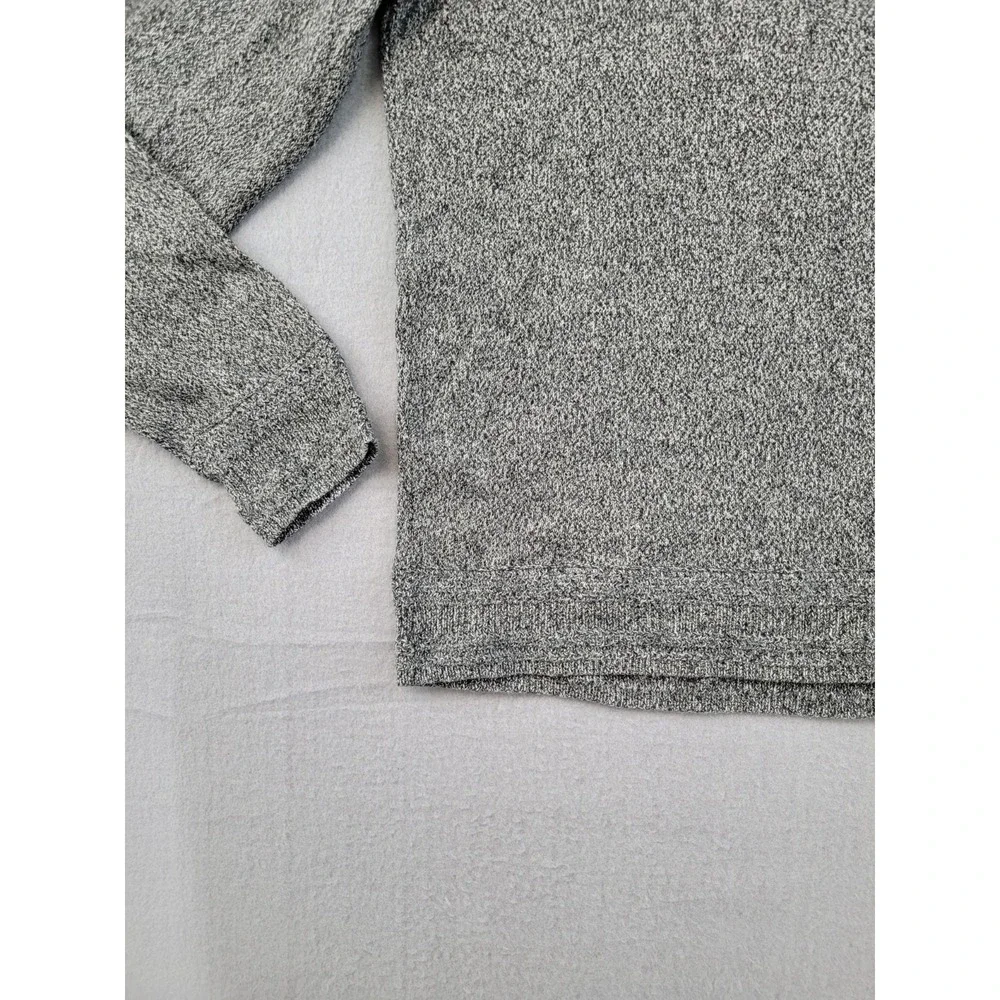 J Crew Men Sweater M Gray 1/4 Zip Pullover Knit Wool Blend Long Sleeve Casual